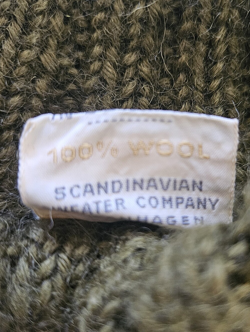 Scondi Navian Handmad Sweater Adult Olive Green Mock Neck Winter Pullover - Picture 7 of 8